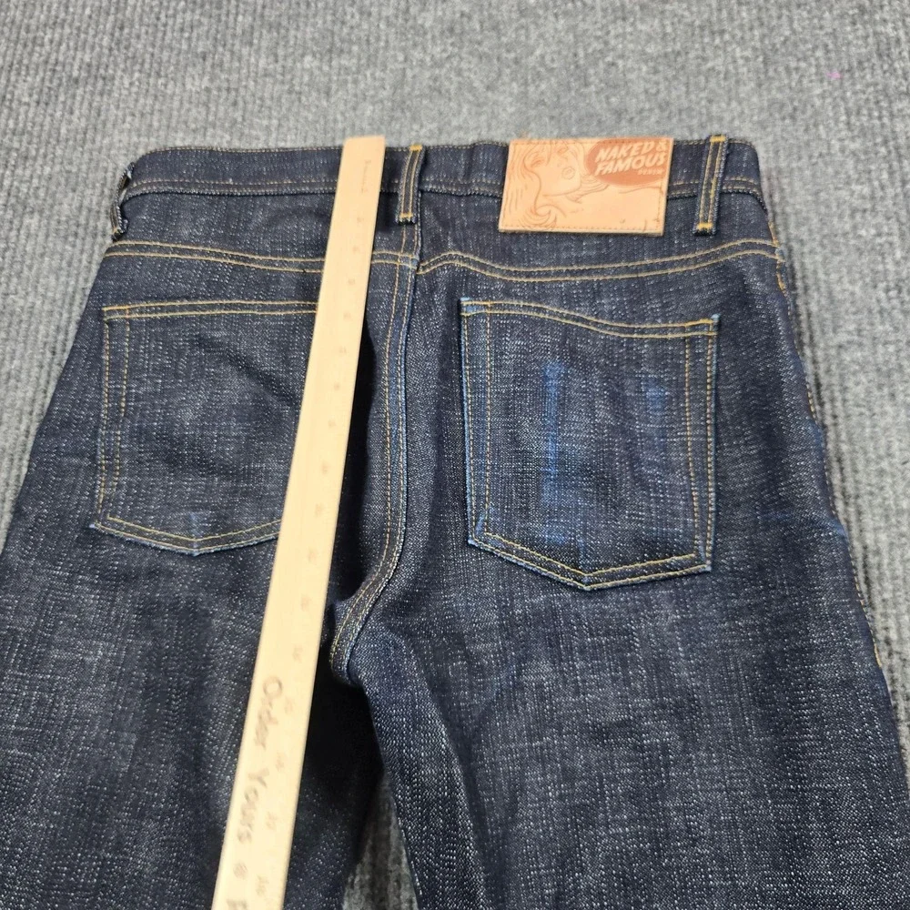 Naked & Famous Weird Guy Elephant 12 Jeans Mens 31x32 Blue Raw Denim Selvedge